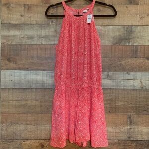 GAP new pink orange sleeveless‎ shorts romper elastic waist, size small